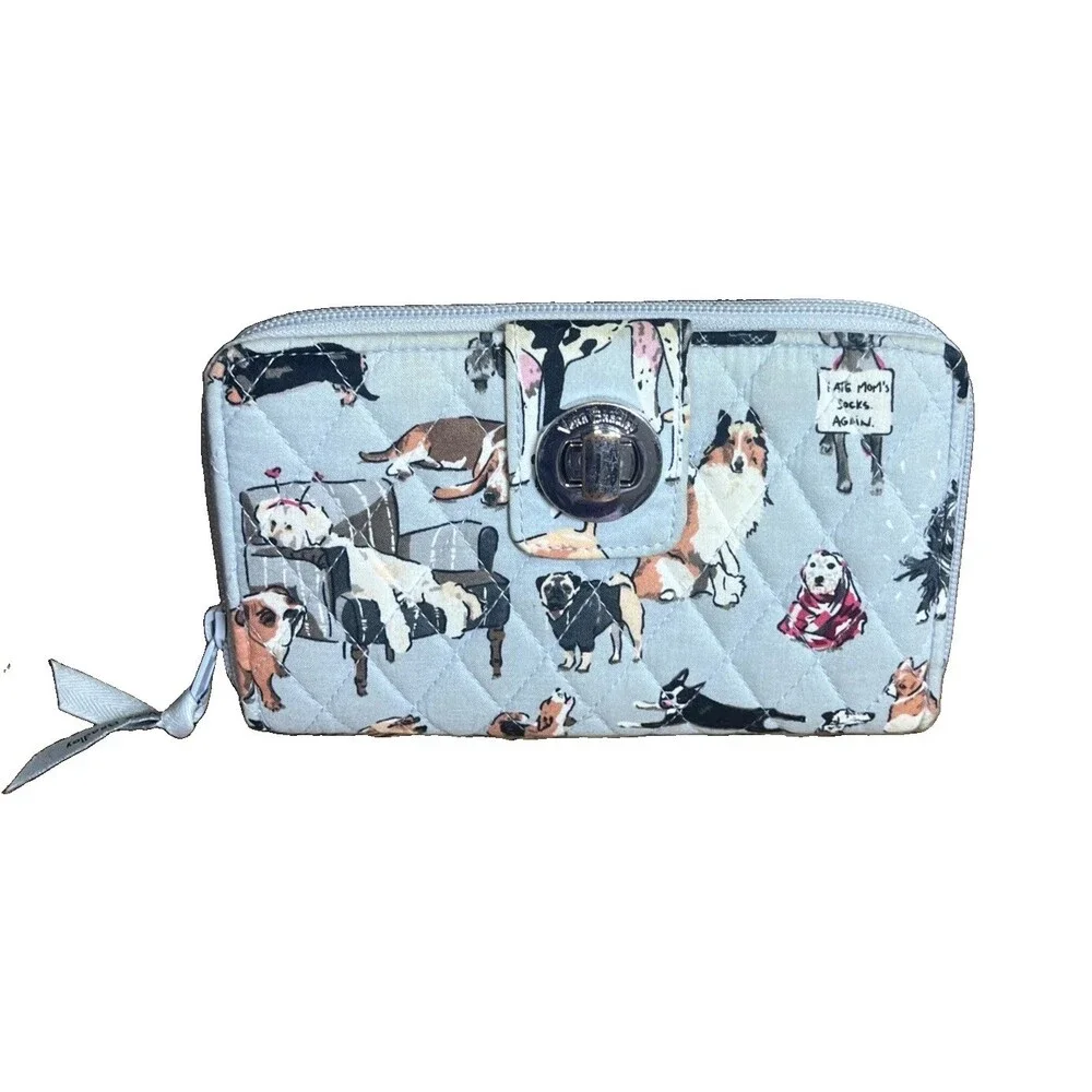 VERA BRADLEY (2022) Retired Dog Show Pattern Turn-lock Wallet Classic Design